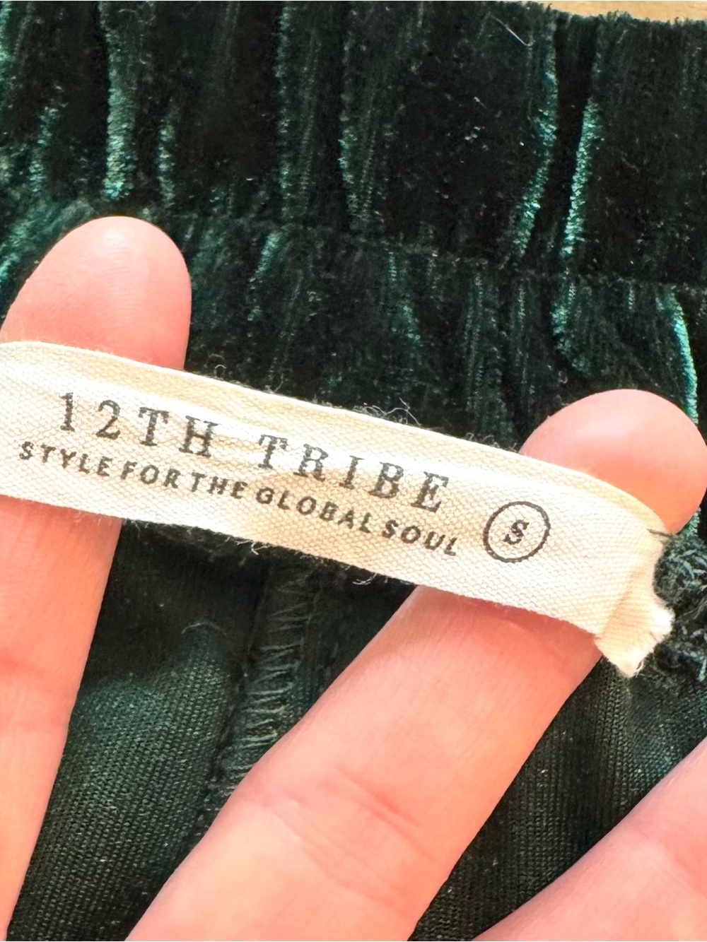 12th Tribe green velvet trousers - Picture 3 of 4
